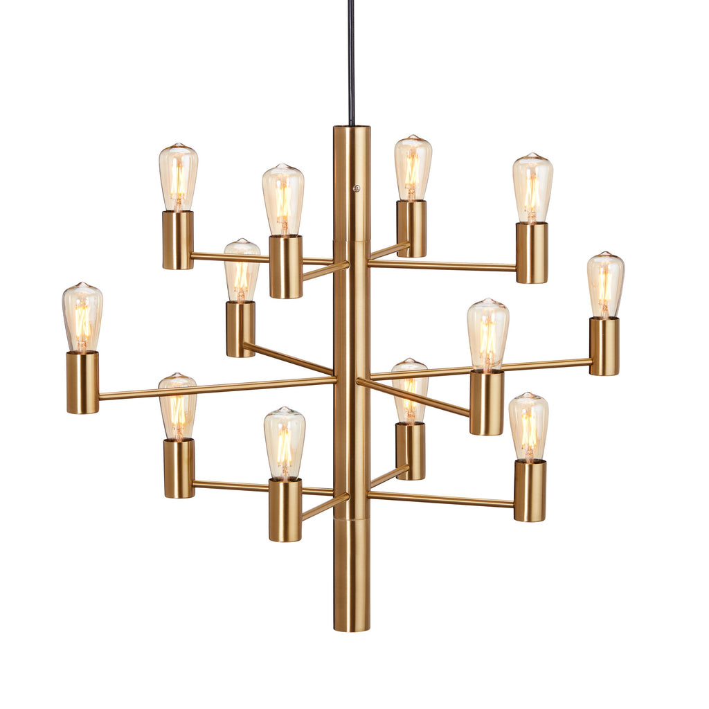 12 light branch shaped metal chandelier
