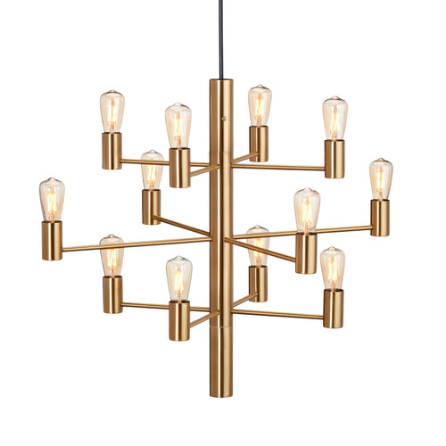 12 light branch shaped metal chandelier
