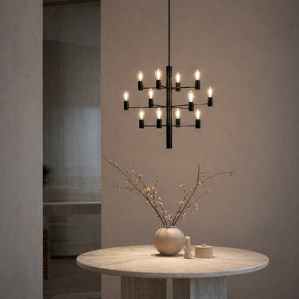 12 light branch shaped metal chandelier