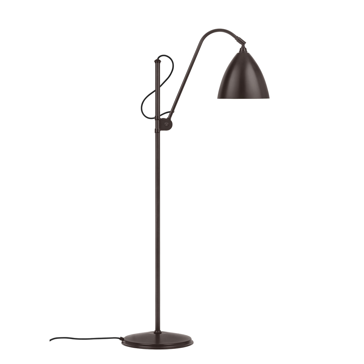 Adjustable arched metal dome floor lamp