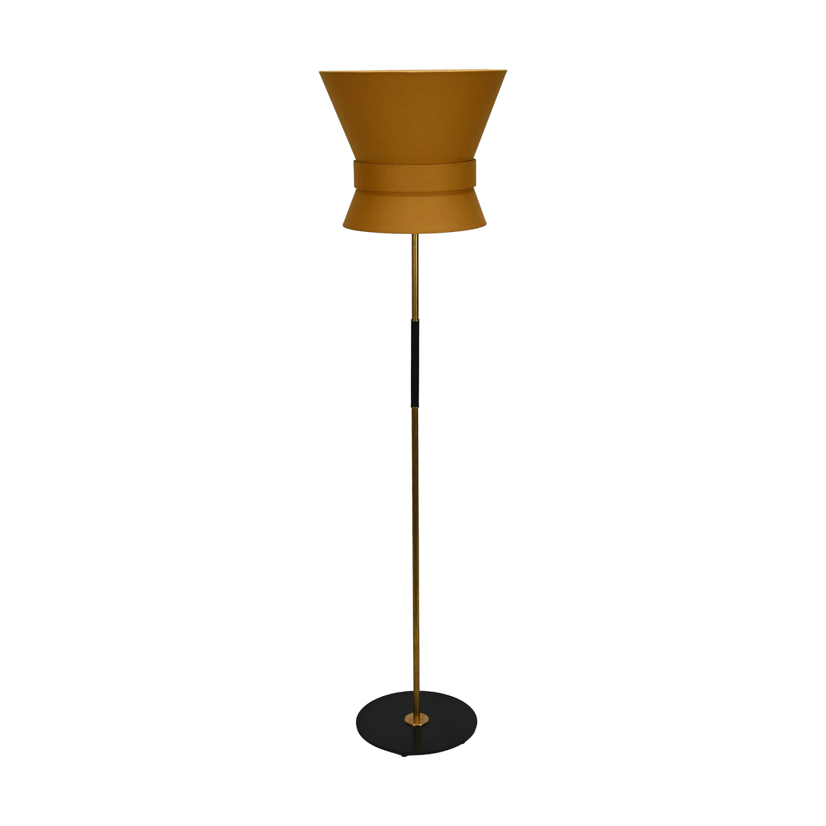 Retro belt decorated fabric lampshade floor lamp