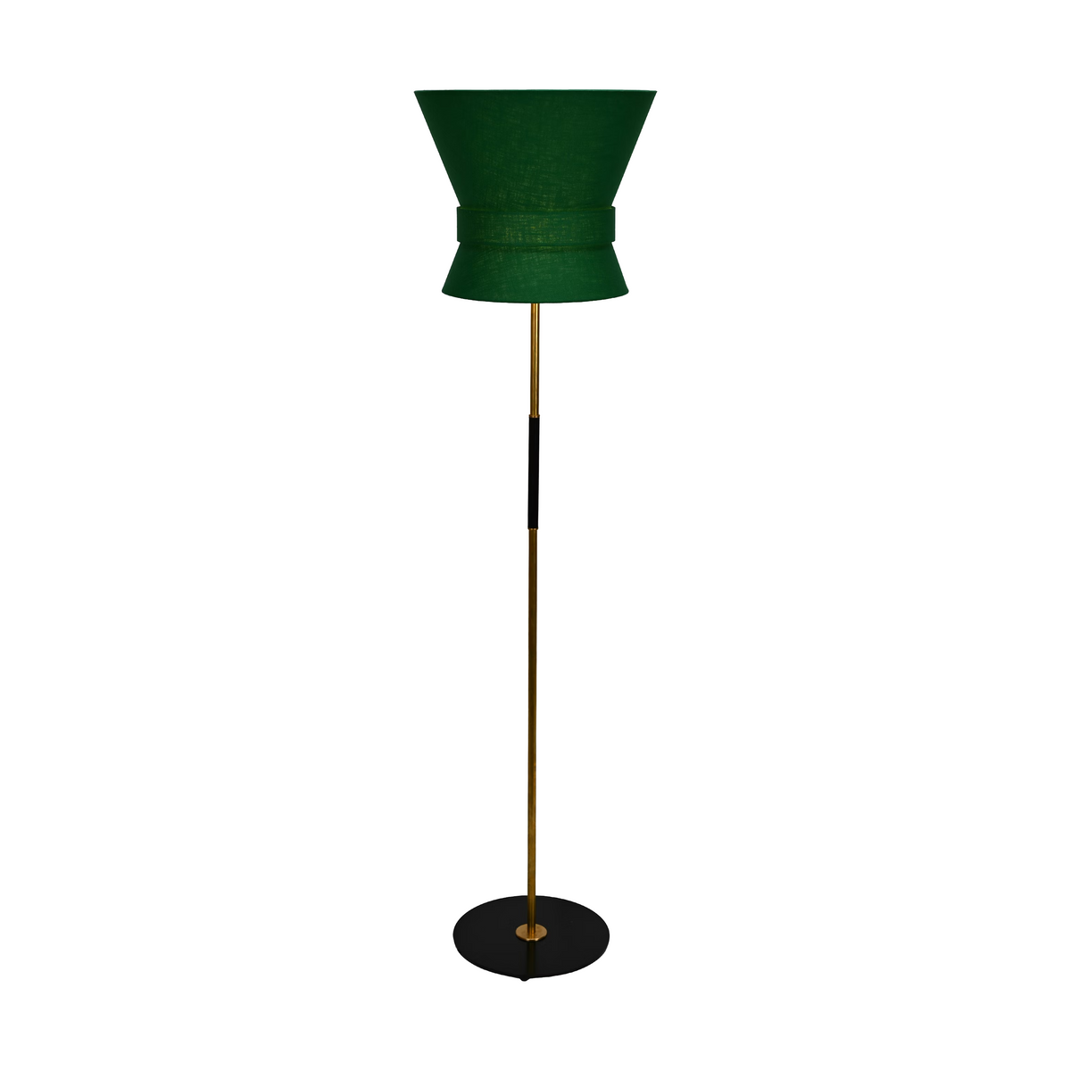 Retro belt decorated fabric lampshade floor lamp