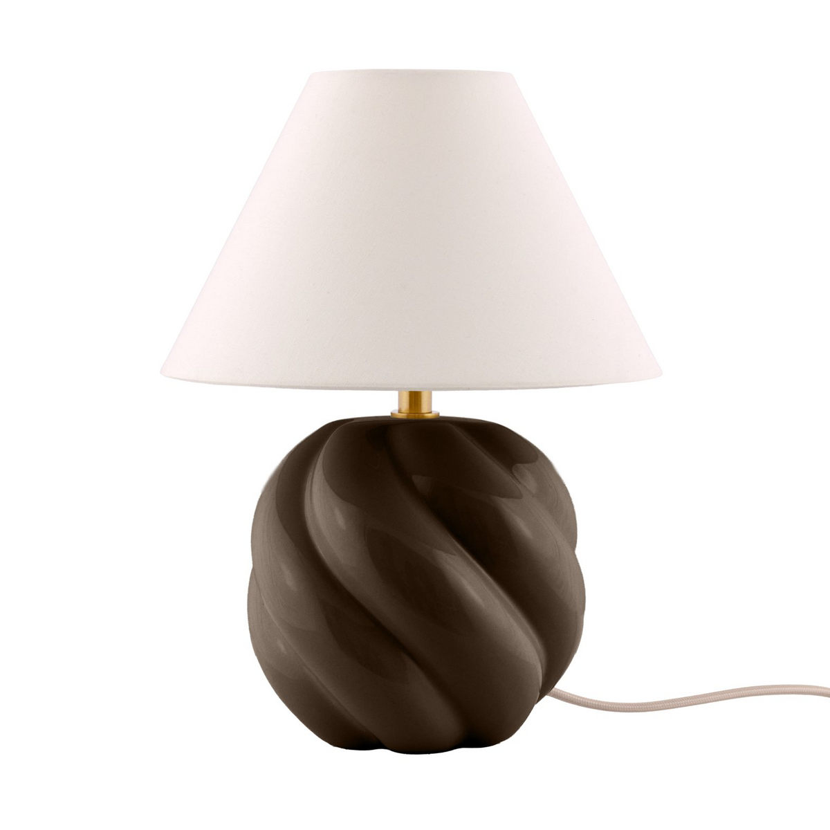 Twisted ceramic table lamp
