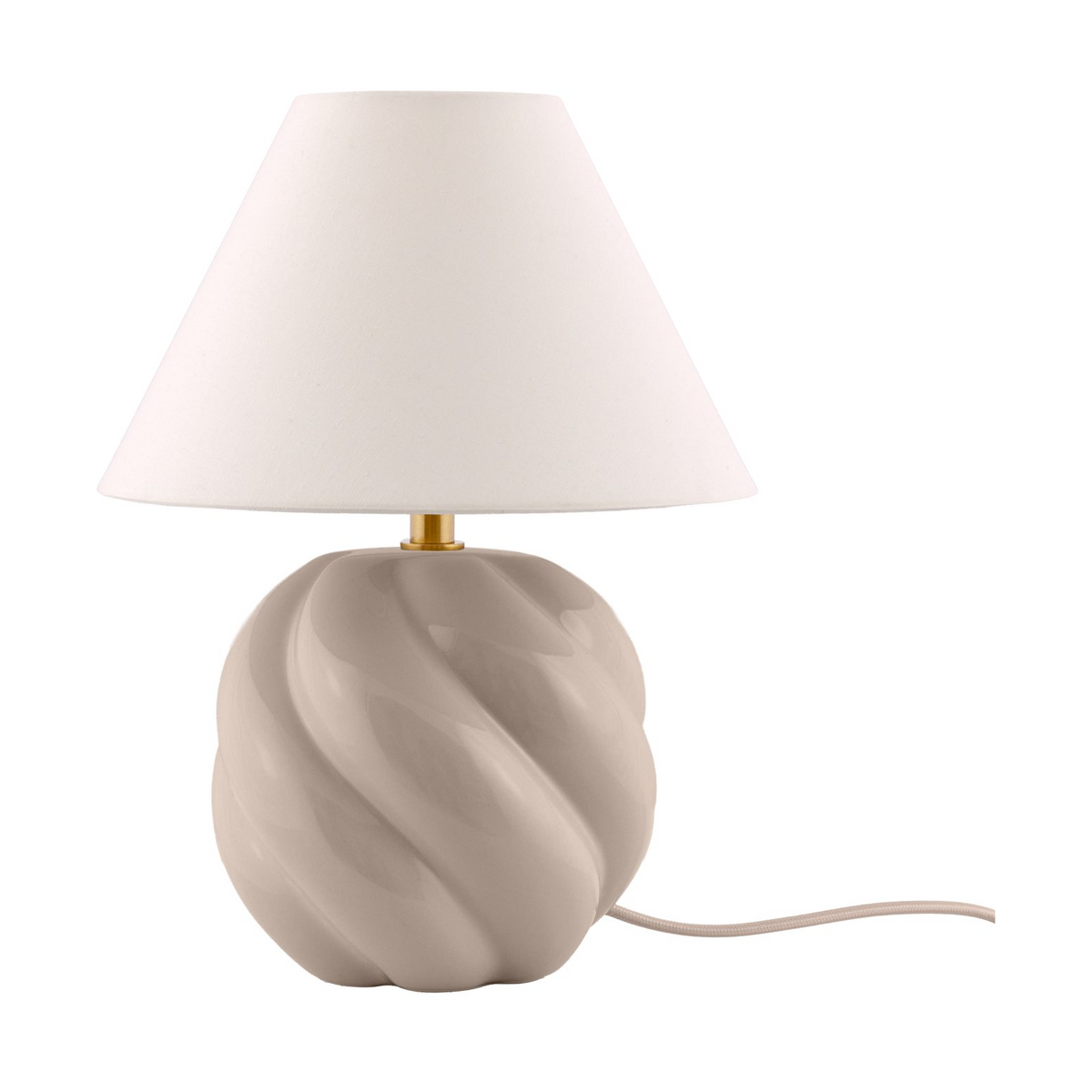 Twisted ceramic table lamp