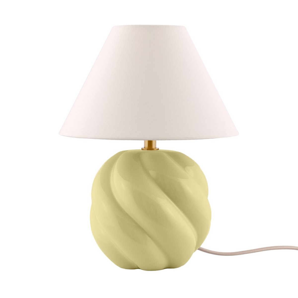 Twisted ceramic table lamp